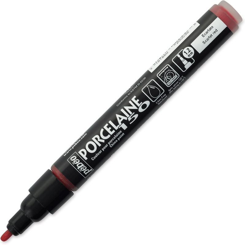 Porcelaine 150 Assorted China Paint Bullet Tip Markers-Scarlet Red DIY Arts & Cr