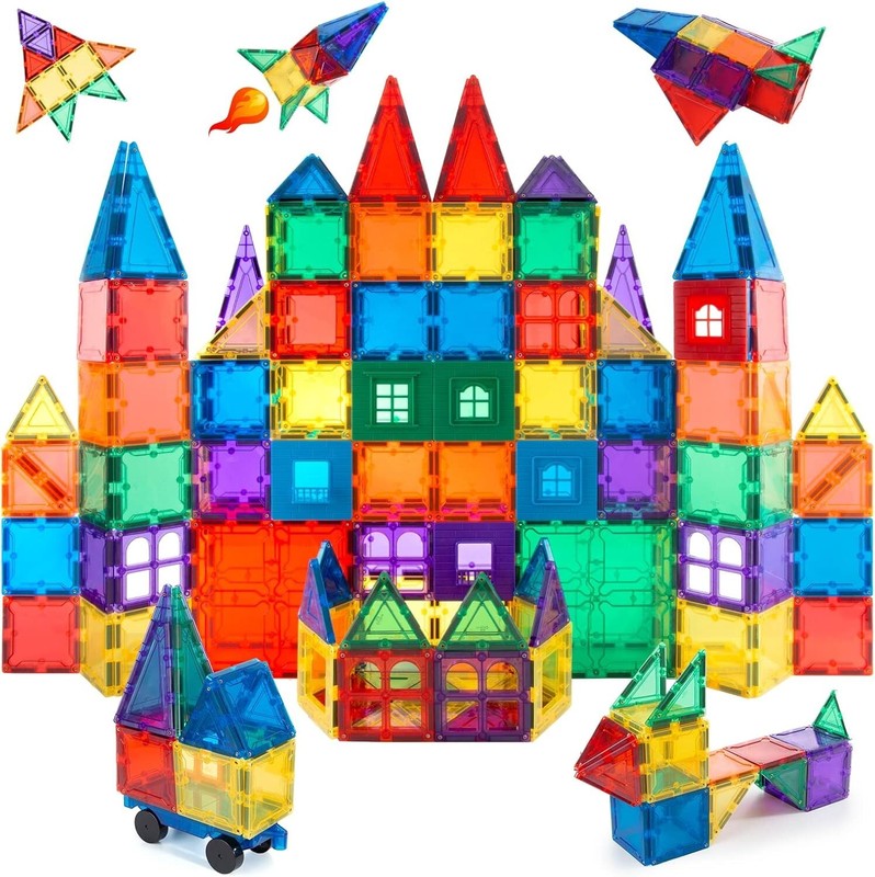 Magna Tiles Clear Colors Magnetic Building Toy Magnet Blocks Kids