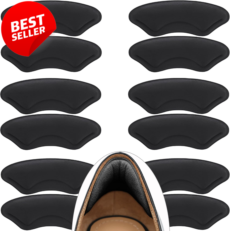 6 Pairs Black Heel Cushion Pads Shoe Grips Anti Slip Inserts Loose Shoes - US