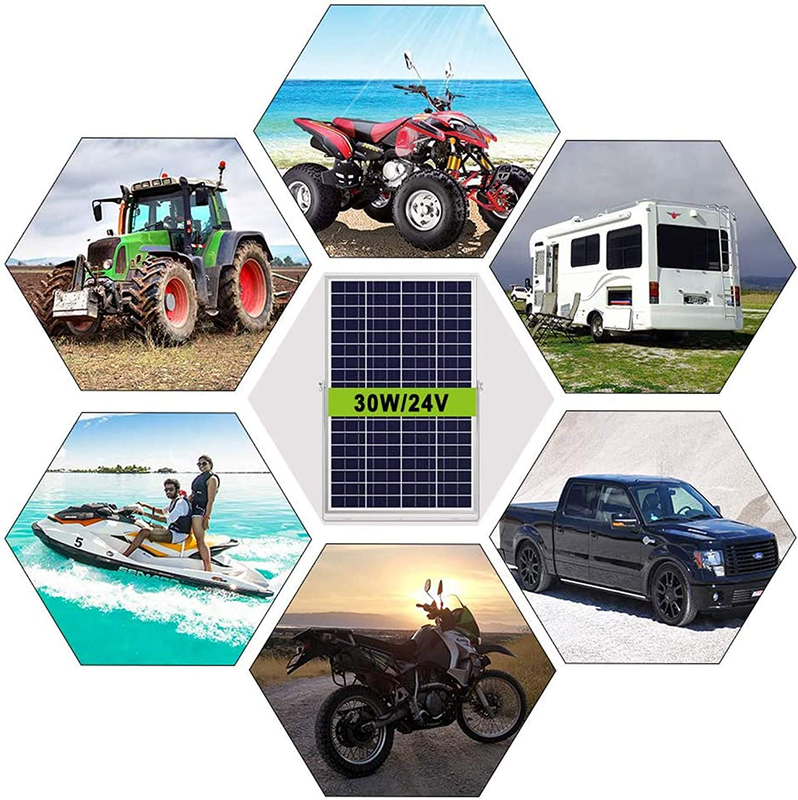 30W 24V Solar Panel Kit Solar Battery Trickle Charger Maintainer+10A Controller
