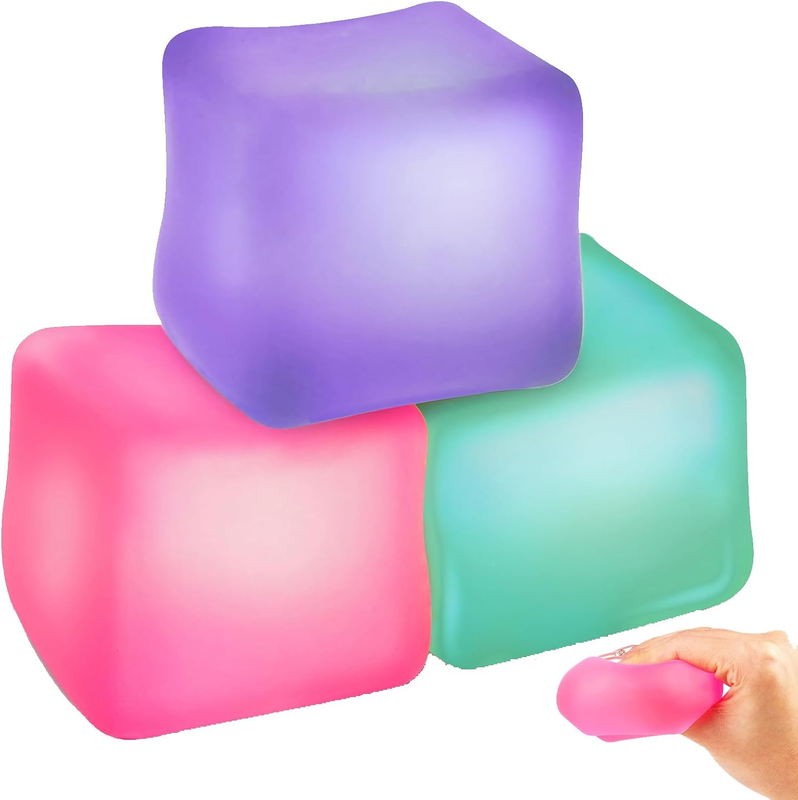 Fidget Toy Stress Cube 3 Pack - Squishy Fidget Toys for Relaxation, High Density