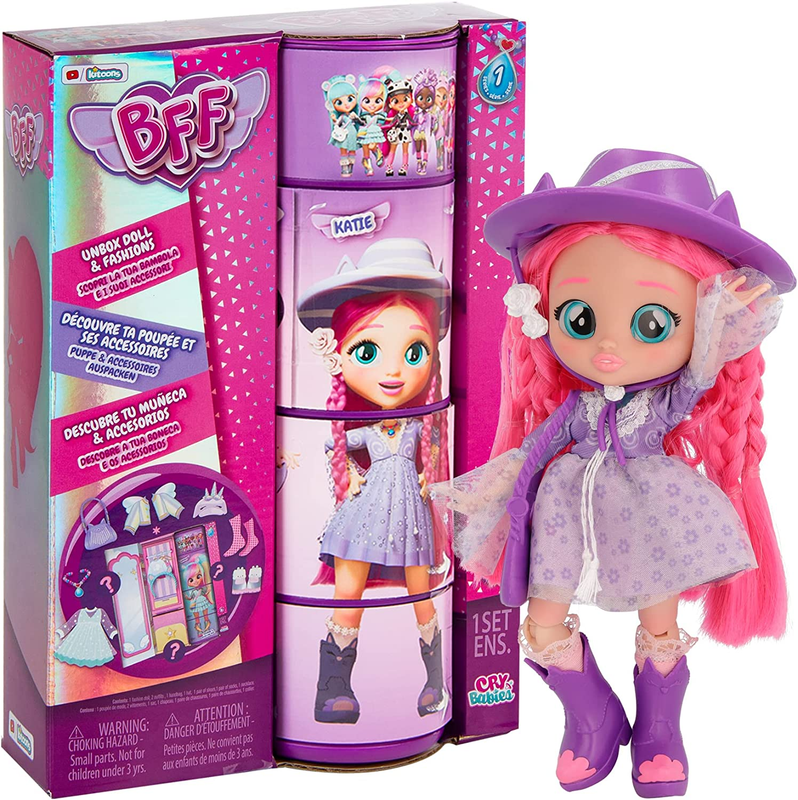 Cry Babies BFF Katie Fashion Doll w 9+ Surprises Including Outfit and Accessorie
