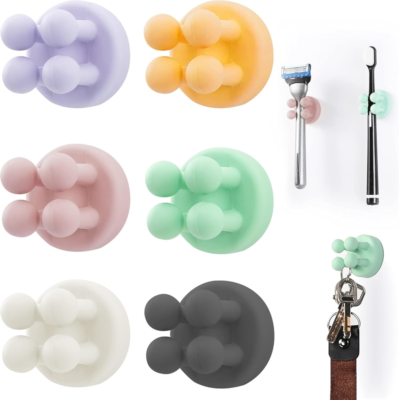 Self Adhesive Silicone Toothbrush & Razor Holder, Waterproof Wall Mounted Single