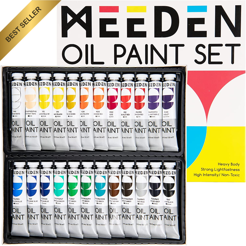 Oil Paint Set, 24 Colors X 22Ml/0.74Oz Tubes, Non-Toxic Oil Based Paints for Can