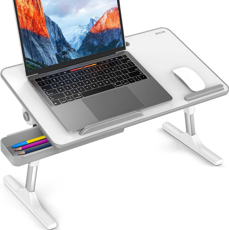 LT05 Adjustable Laptop Table, Lap Desk, Portable Standing Bed Desk, Foldable Sof