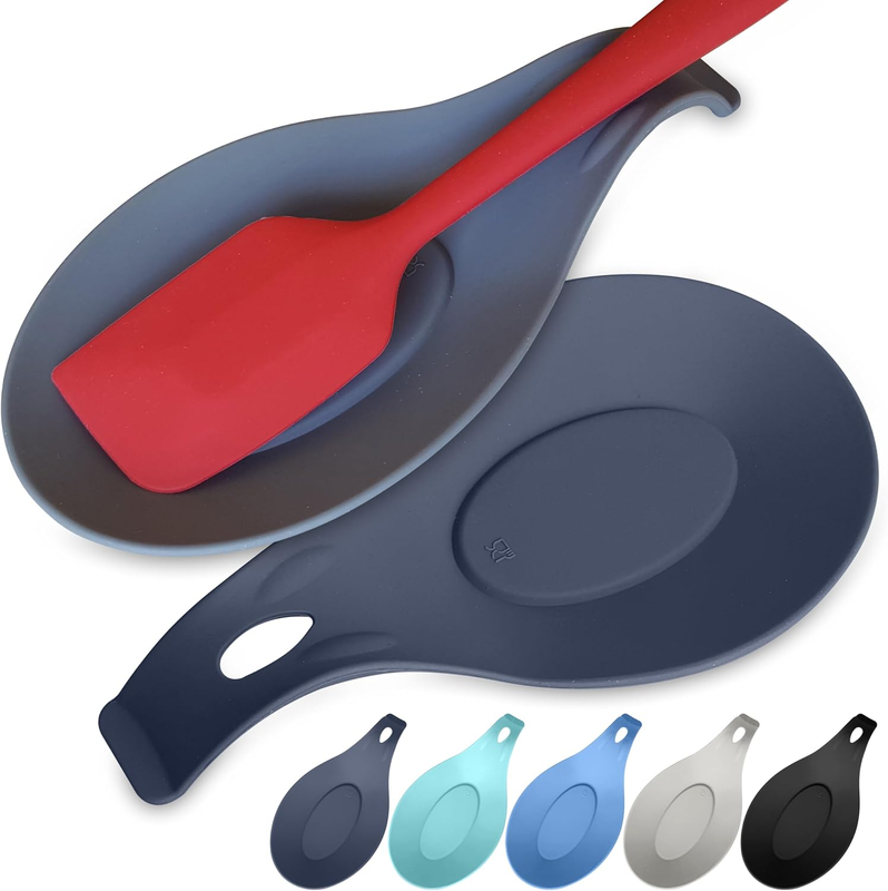 Spoon Rest Silicone Stove Top XL 9.2 In Kitchen Utensil Holder Heat Resistant