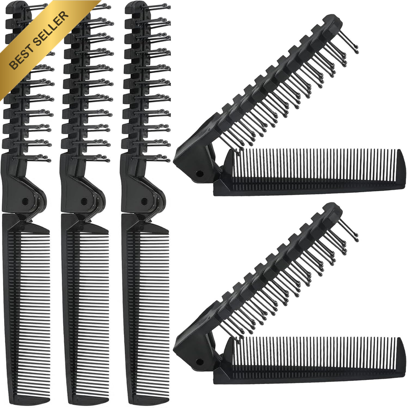5Pcs Foldable Brush Comb, Travel Folding Hair Comb Anti-Static Plastic Portable