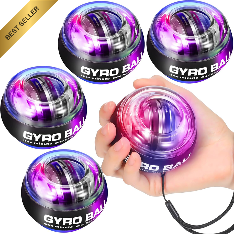 4 Pc Auto Start Gyro Ball Wrist Trainer Strengthener Forearm Exerciser