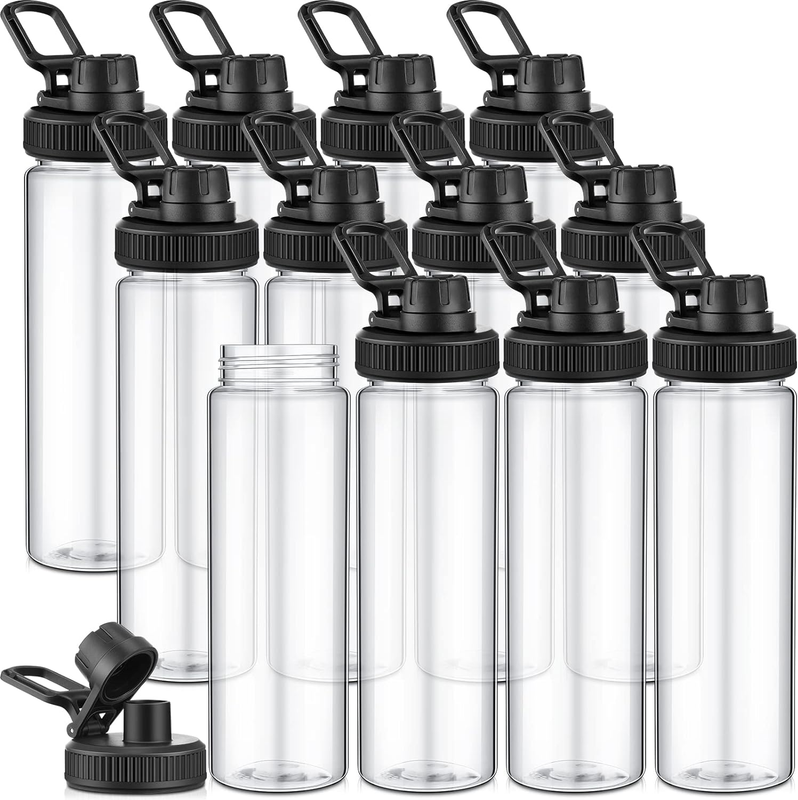 Bulk 24 Oz Clear Water Bottle With Spout Lid Plasti