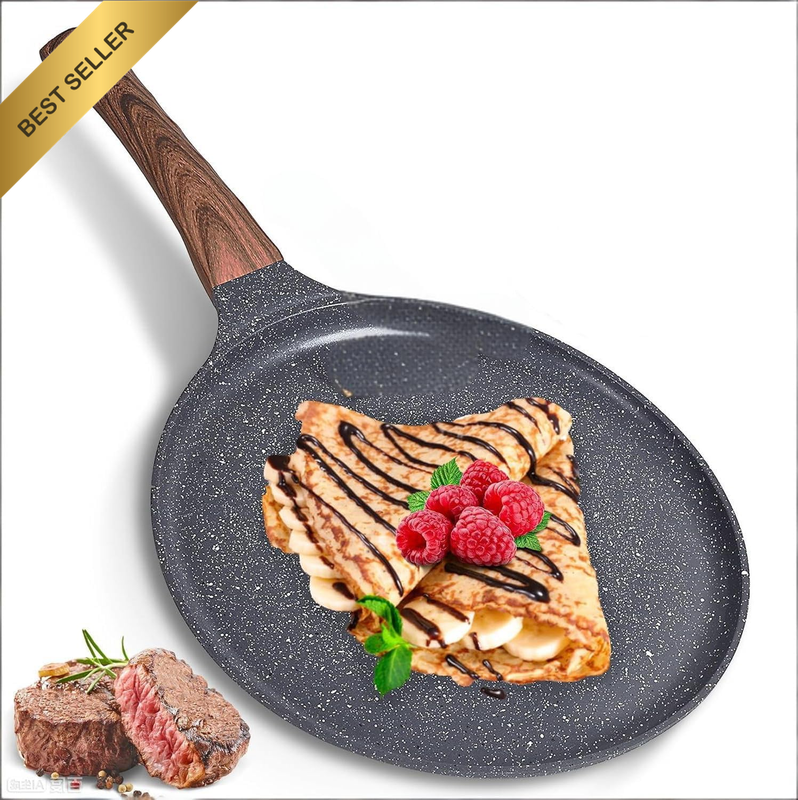 Induction Base Non Stick Crepe Pan, 26.5Cm Dosa Pan Auluminium Pancake Flat Skil