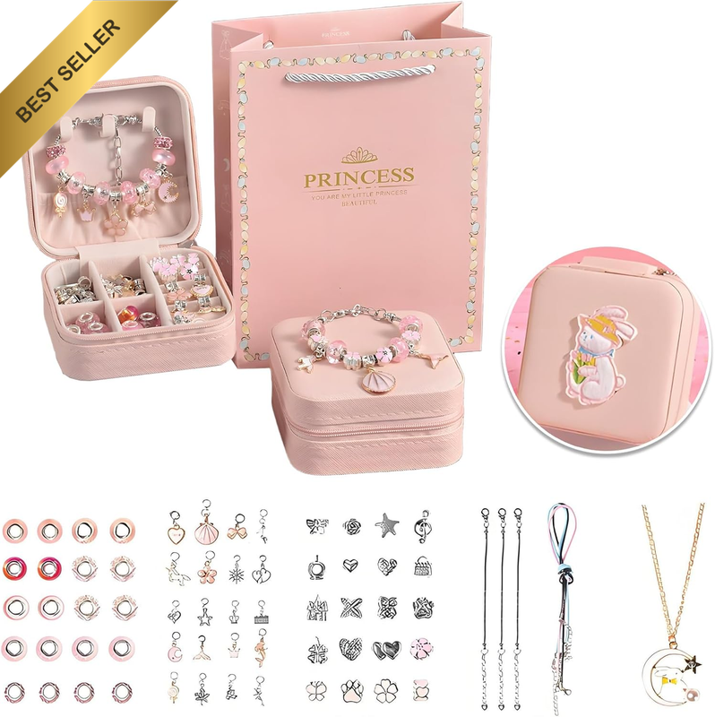Bracelet Making Kit for Girls – 68 PCS Beads & Charms for DIY Jewelry Making | I