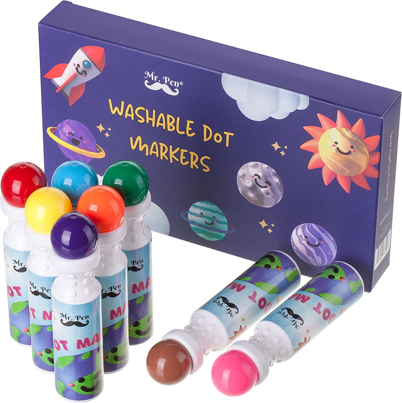 Washable Dot Markers 8 Dot Art! Markers For Kids and Toddlers Non Toxic Paint