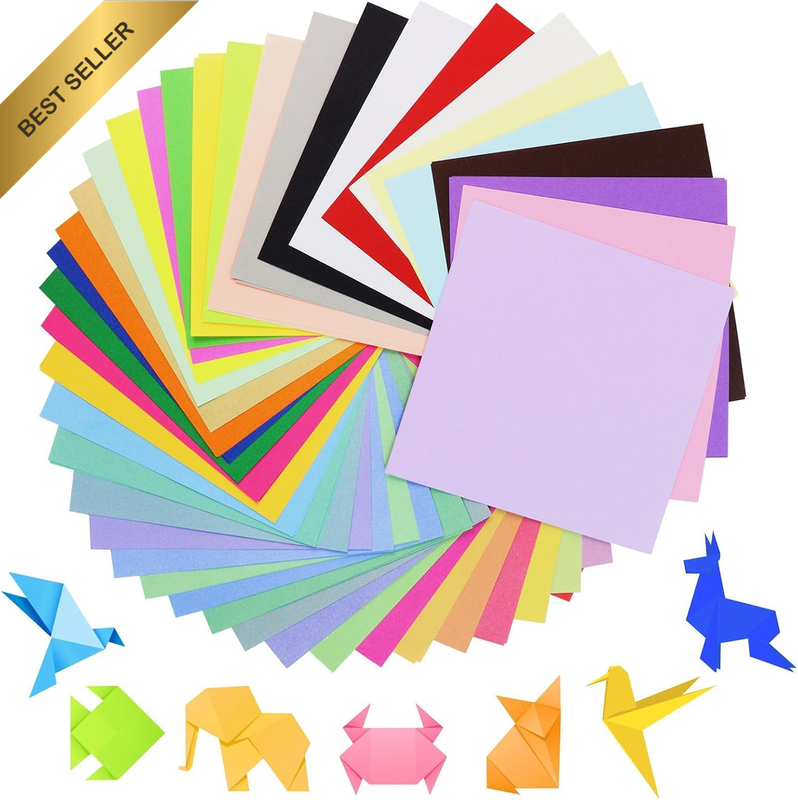 Origami Paper Kit, 6X6 Inch 20 Colors 100 Sheets, Colored for Crafts & Art, Cons
