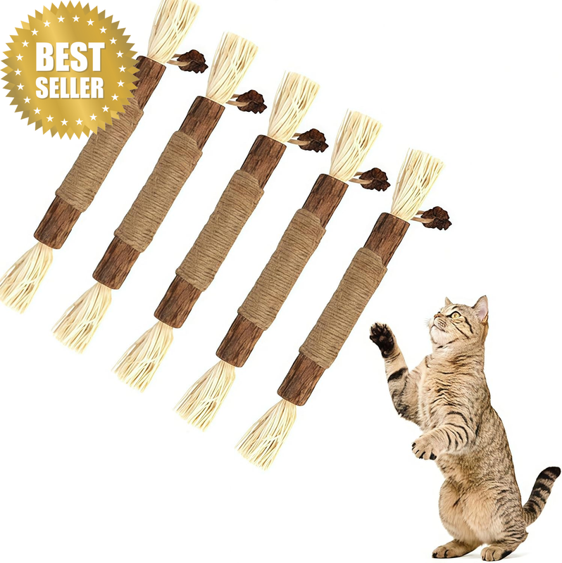 Chew Sticks,Kitten Teething Toys Natural Cat Teeth Nip Cleaning Teeth Chew Catni