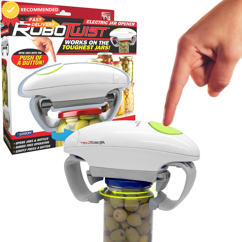 Robotwist Automatic Jar Opener Electric Handsfree Adjustable Kitchen Tool Gadget