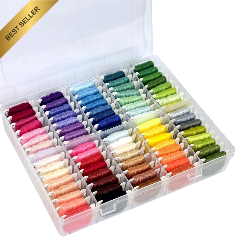 80 Skeins Friendship Bracelet String Making Kit, Embroidery Floss Cross Stitch T