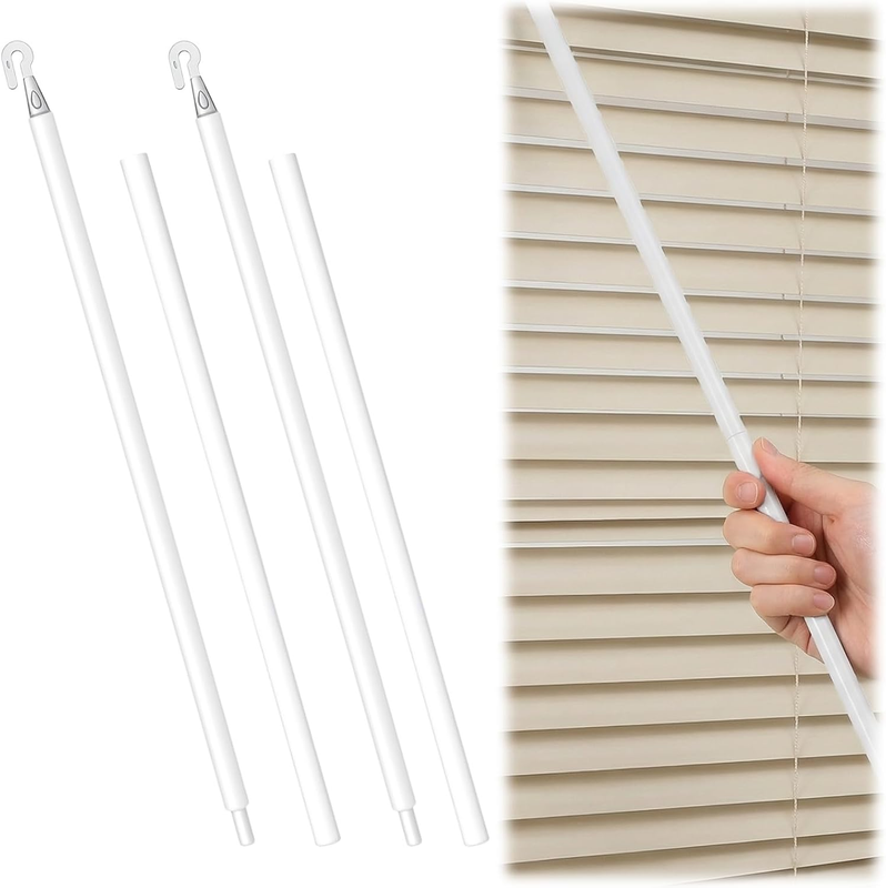 Thinp 2 Pcs Detachable Blind Rods 24 Inches Blind Wand Replacement with Hook Whi