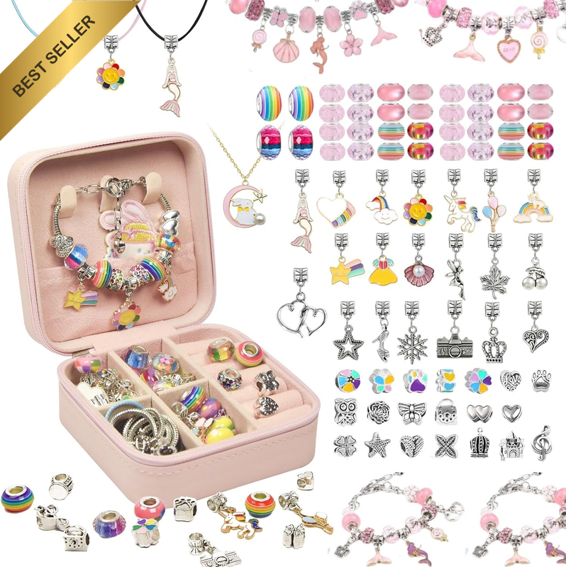 Charm Bracelet Making Kit, 66 Pcs DIY Beaded Jewelry Making Supplies Beads, Brac