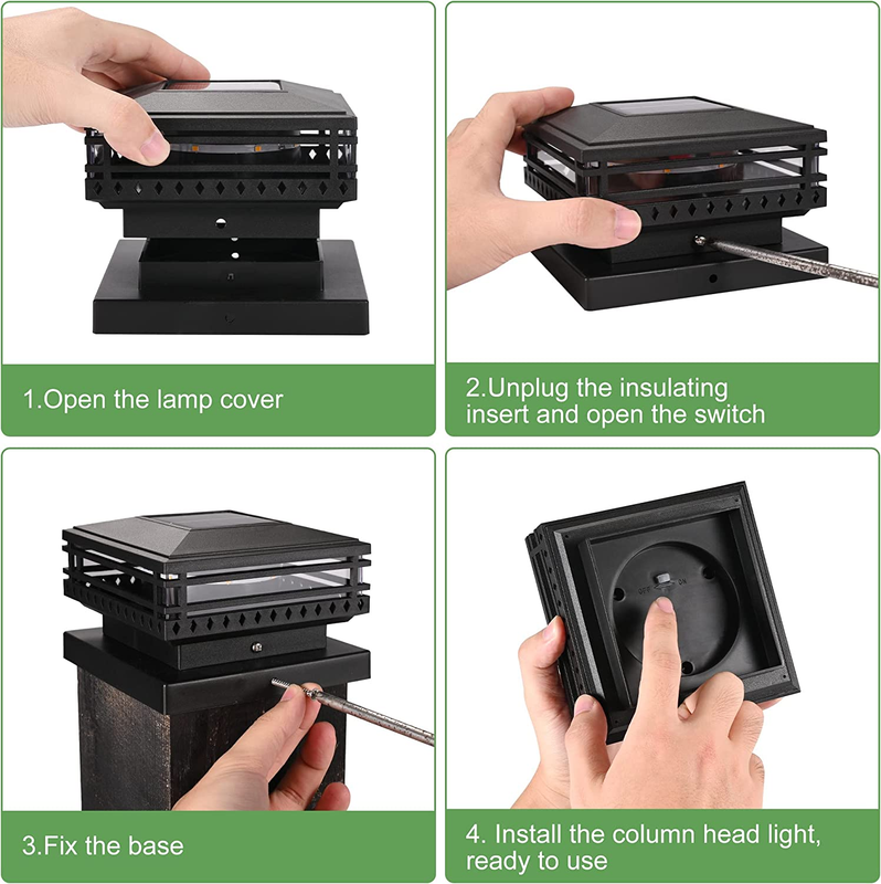 Solar Post Lights Outdoor, 25 Lumen Solar Post Cap Lights,Ip45 Waterproof Solar