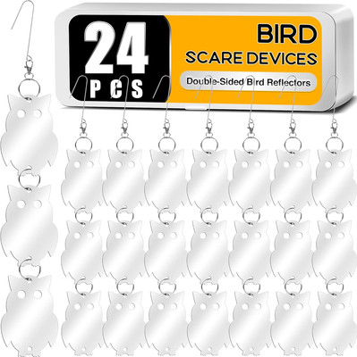 4PCS Bird Scare Devices - Owl Shape Bird Reflective Discs - Highly Reflective 