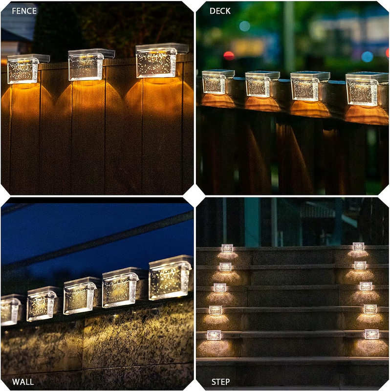 Solar Deck Lights 8 Pack, Solar Step Lights IP65 Waterproof Solar Powered Outdoo