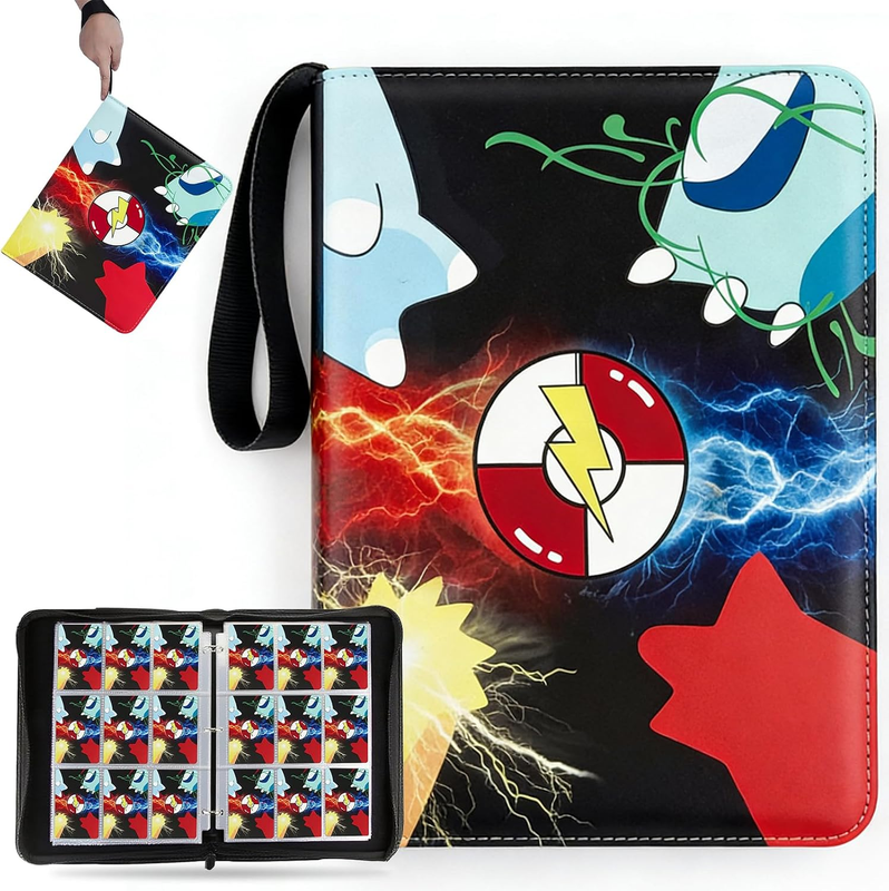900 Pockets Trading Card Binders, 9 Pocket Trading Card Holder, Waterproof Zippe