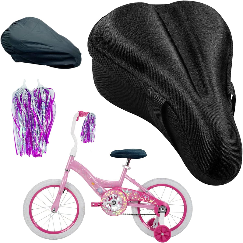 Kids Gel Bike Seat Cushion Cover, Breathable Memory Foam Child Bike Seat Cover,