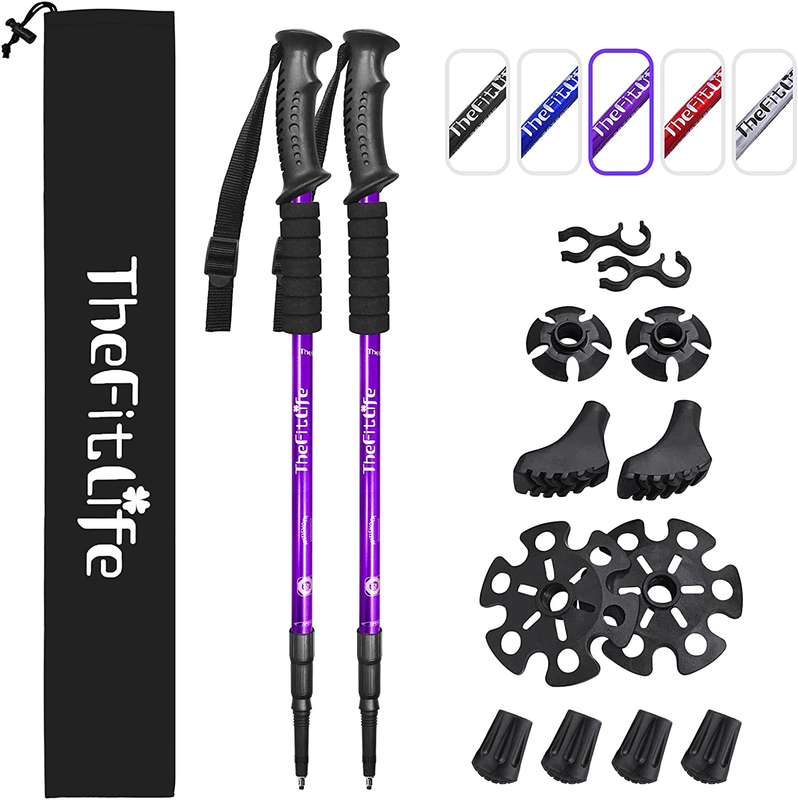 Telescopic Trekking Poles for Hiking, Anti-Shock Nordic Walking Sticks