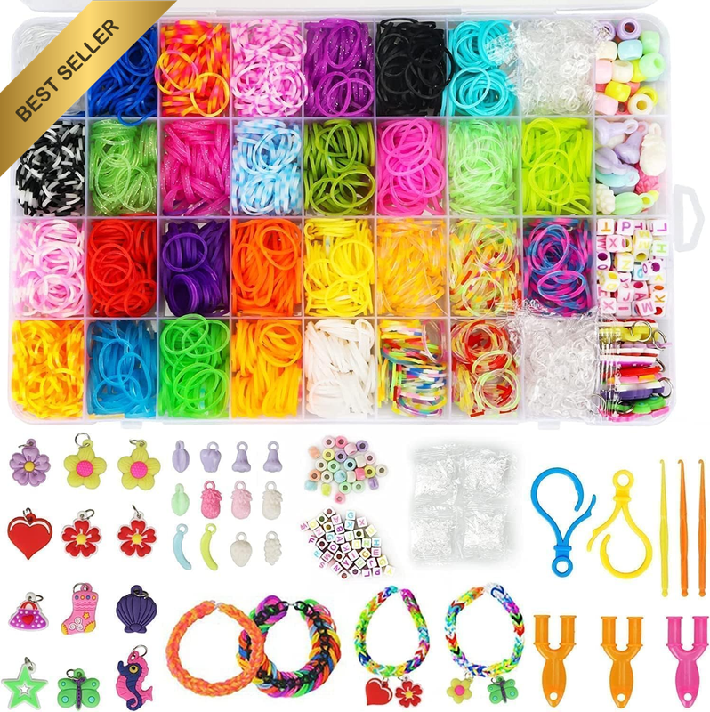2500+ Loom Band Kits 30 Colors Bracelet DIY Craft Storage Box