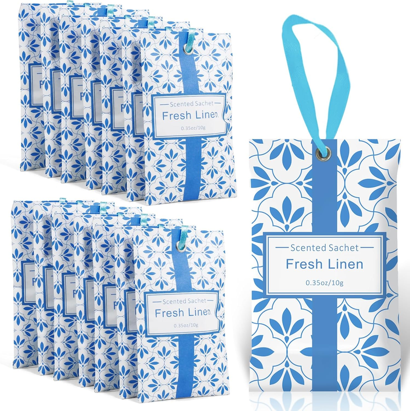 Linen Scented Sachets for Drawers and Closets, 14 Packs, Long-Lasting Sachets Ba