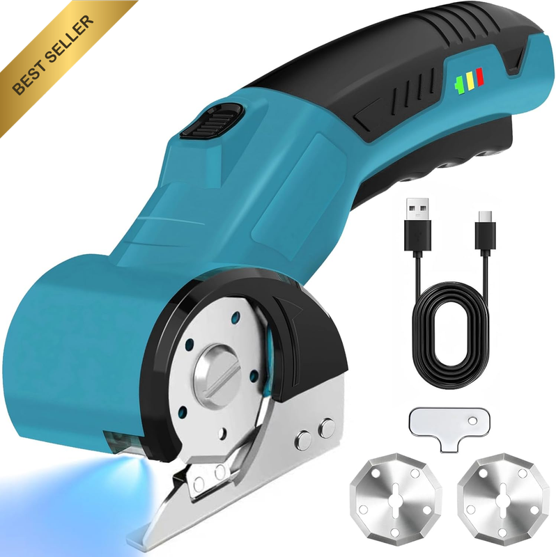 Cordless Electric Scissors, Electric Mini Box Cutter, Carpet Cloth & Cardboard C