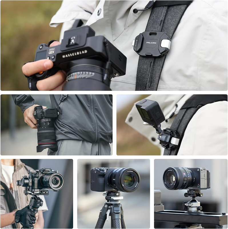 F38 Quick Release Kit for Backpack Straps V2, QR Plate Tripod Mount Adapter Capt