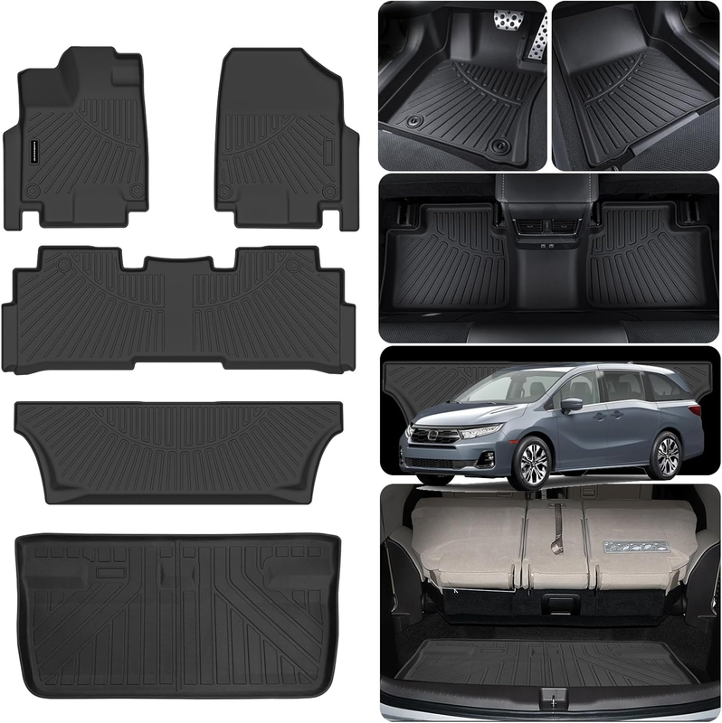 Floor Mats & Cargo Liner for Honda Odyssey 2018-2025 TPE All W...
