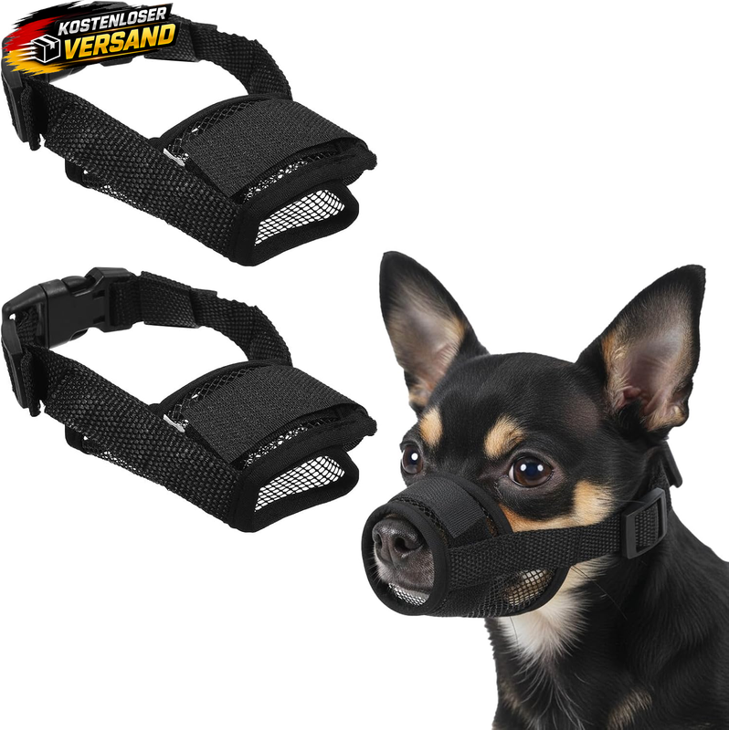 Kleiner Hund Maulkorb Soft Mesh verstellbar atmungsaktiv für Kurznasen