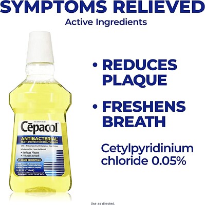 Cepacol Antibacterial Multi-Protection Mouthwash Antiplaque 24 FL OZ CPC