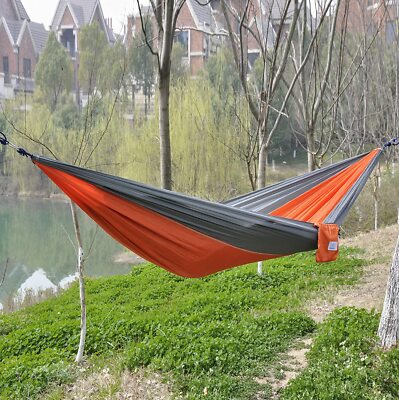 Portable Parachute Camping Hammock Lightweight Nylon Fabric Travel,  2 Person
