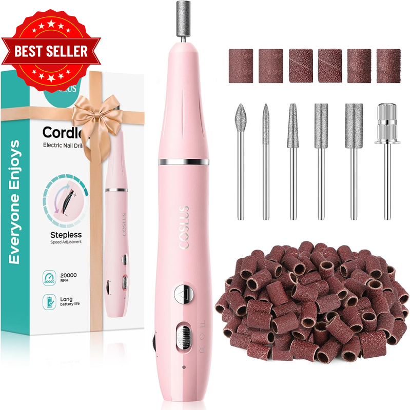 C42 Cordless Electric Nail Drill File, Stepless Precise Speed Knob | Professiona