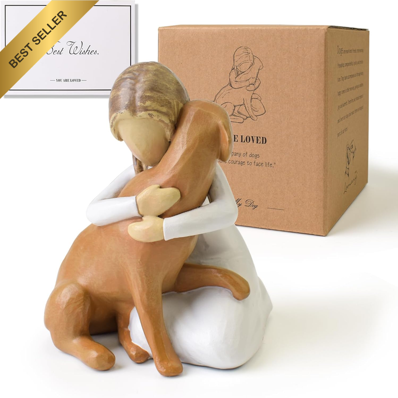 Dog Memorial Gifts, Hand-Painted Dog Angel Figurines, Loss Sympathy Remembrance
