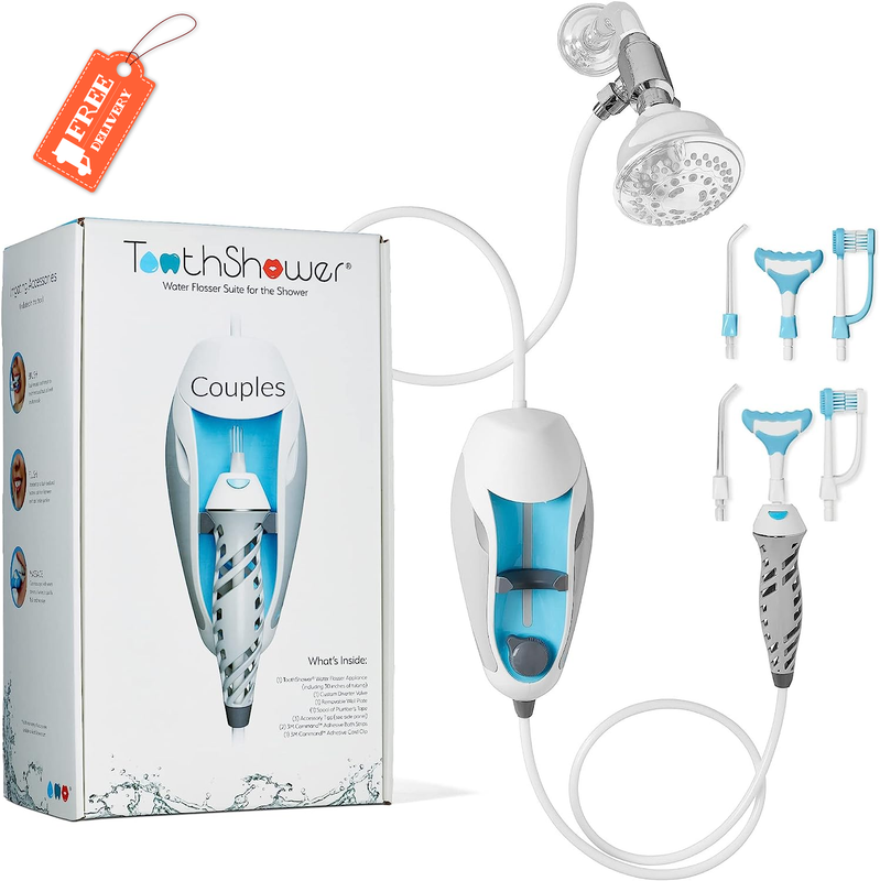 Toothshower Shower Water Flosser for Teeth, Gums, Braces, Implants, Couple Suite
