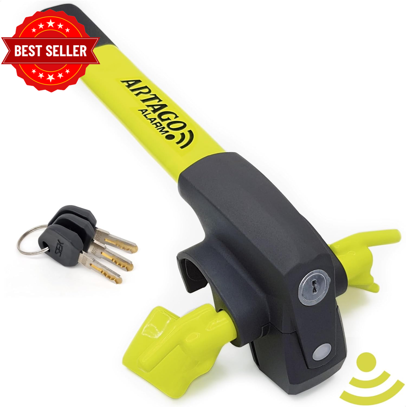 870 High-End Steering Wheel Lock 2In1 | Smart Alarm, 120Db, Theft Attempt Warnin