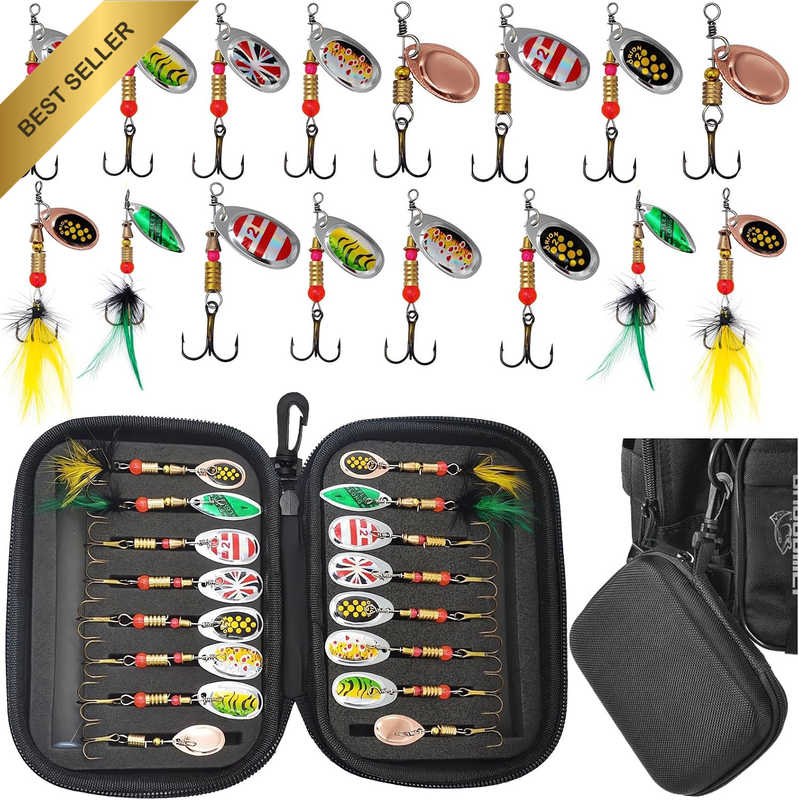 Spinner Fishing Lures, Trout Baits Fishing Tackle, Triple Fishing Hooks for Fres