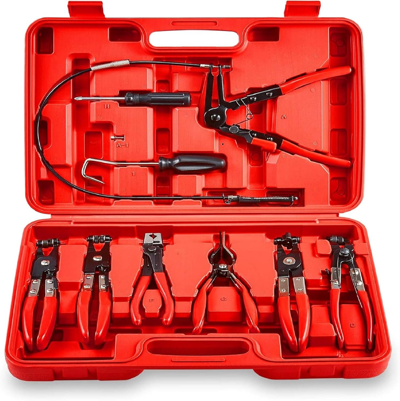 9Pcs Hose Clamp Pliers Kit, 9Pcs Long Reach Wire Spring Hose Clamp Pliers Remove