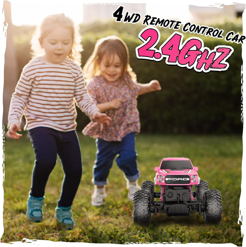Ford Raptor F150 RC Car 4WD 2 Motors Monster Trucks for Girls, 11 Inches off Roa