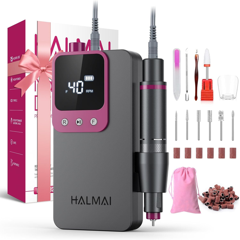 Electric Nail Drill Professional, Portable Nail File for Acrylic Gel Nails, Cord