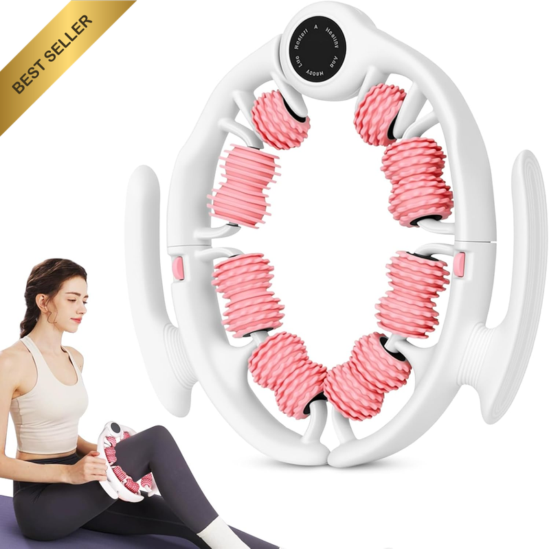 Cellulite Massage Roller 14 Wheels Adjustable 180° Handheld Legs Arms Neck Waist