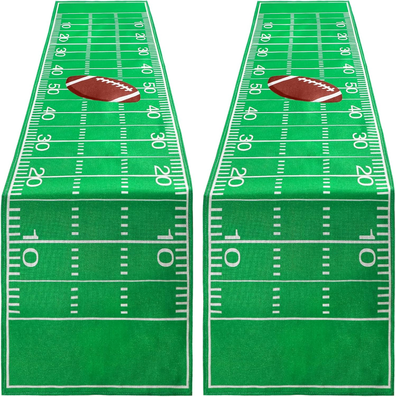 2 Pcs Football Table Runner Disposable, Game Day Party Football