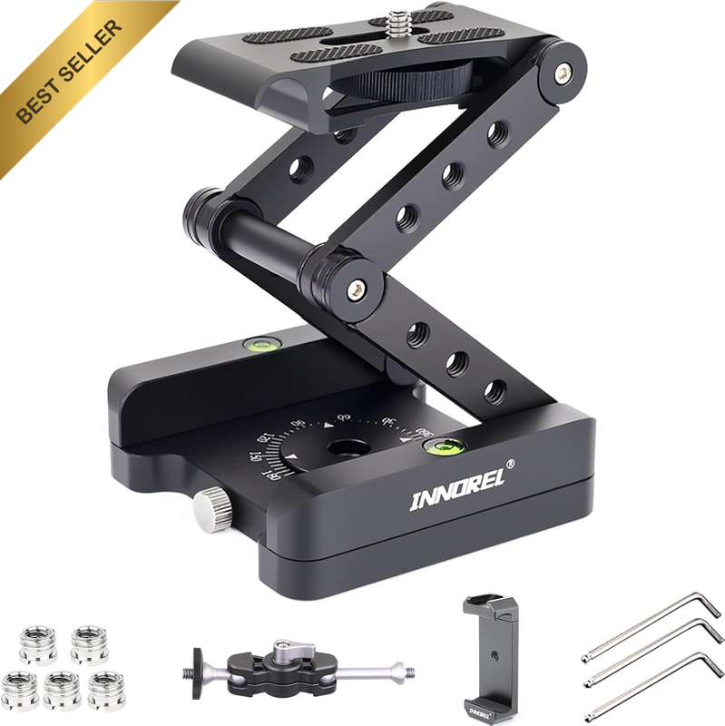 Z-Flex Tilt Tripod Head- MH5 CNC Aluminum Alloy All Metal Flexible Folding Z Pan