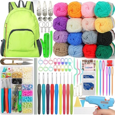 XSEINO Crochet Kit with Step-by-Step Video Tutorials,Includes Kit-16 