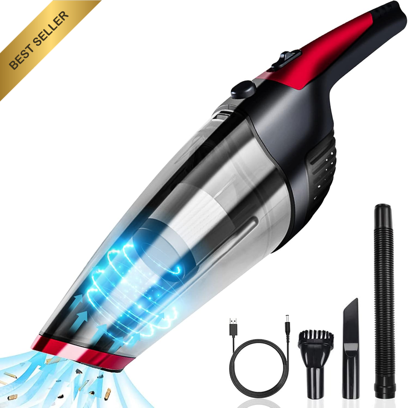 Handheld Vacuum Cordless, Upgraded 5600PA Super Suction Power Car Vacuum for Wet