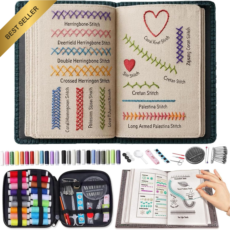 Embroom Embroidery Kit, DIY Stitch Book for Beginners 106 Patterns